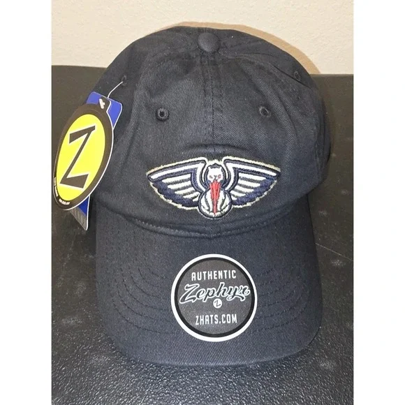 New Orleans Pelicans NBA Black Zephyr Adjustable Hat Cap Adult Mens NOLA NWT - Picture 1 of 5